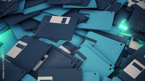 Old Floppy Disks. High quality 4k footage