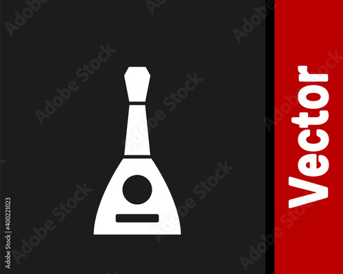 White Musical instrument balalaika icon isolated on black background. Vector.