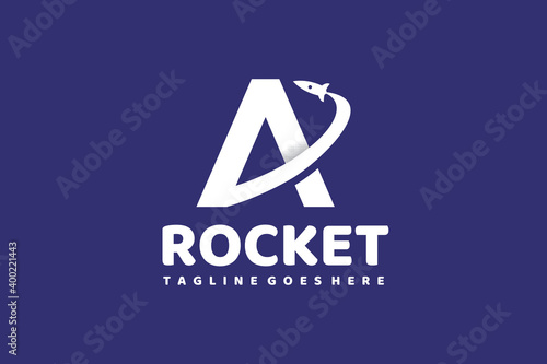 initial A rocket logo