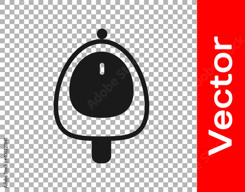 Black Toilet urinal or pissoir icon isolated on transparent background. Urinal in male toilet. Washroom, lavatory, WC. Vector.