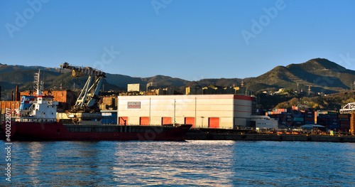 Ansaldo Energia quay for the embarkation of maxi turbines in the port Genoa Italy photo