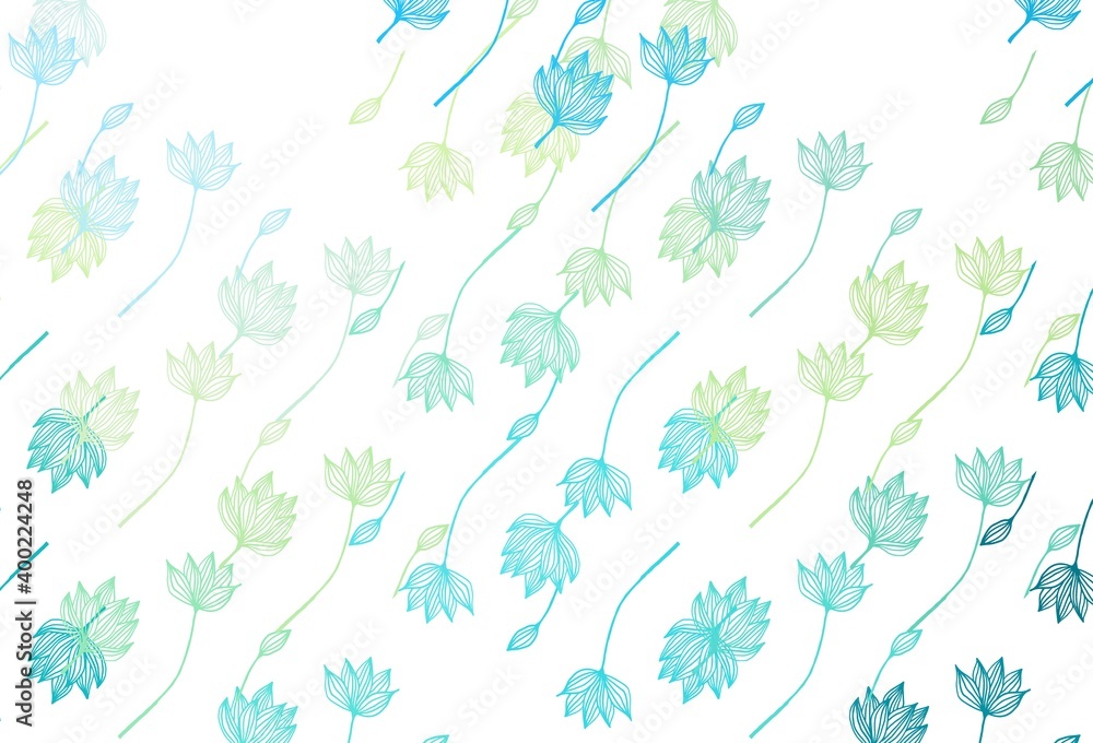 Light Blue, Yellow vector doodle cover.