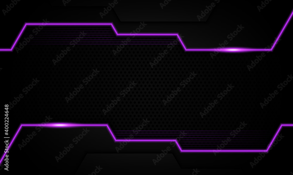Dark futuristic with purple neon line background. Dark futuristic with purple neon line background.