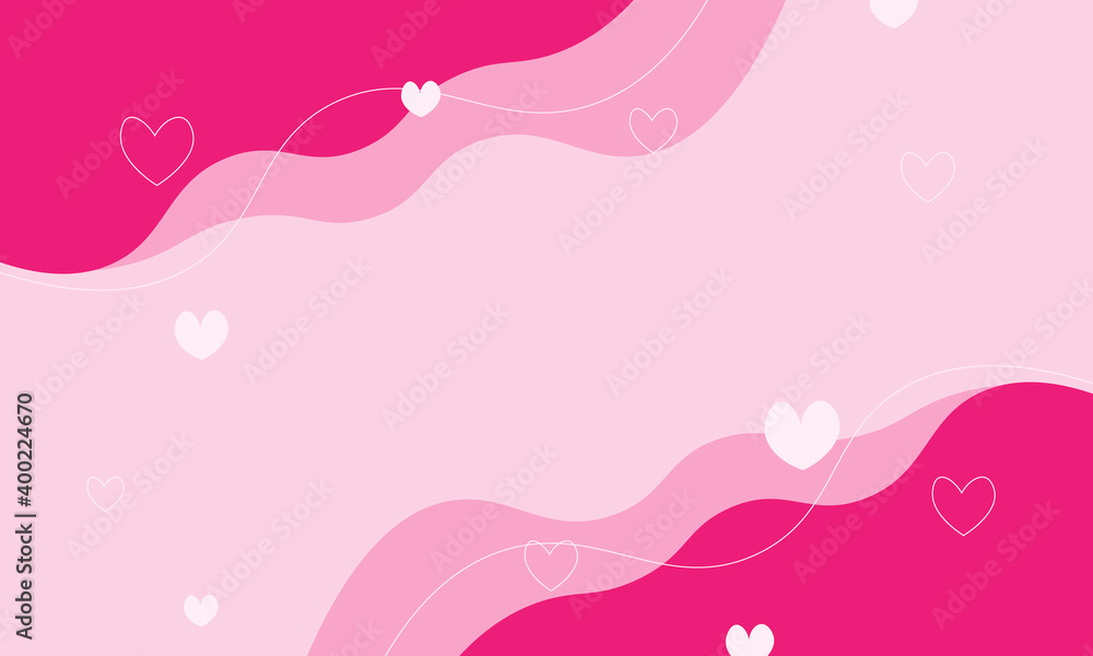 Pink wave for valentine day background.