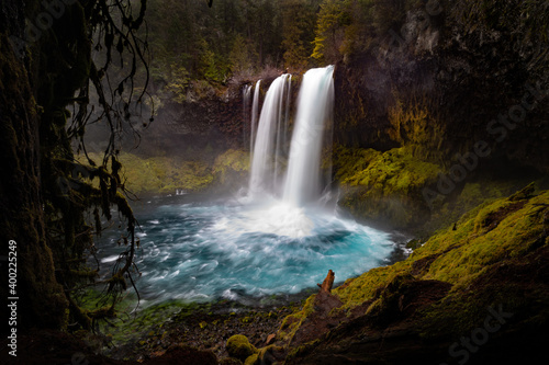 Koosah falls on Mackenzie river in the cascades in Oregon