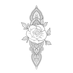 Foto auf Leinwand Mandala hand drawn flower and tattoo mandala  © Gloria