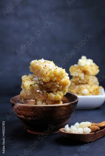 Gond ke ladoo/gond pak or Dinka che ladoo is winter special Indian sweet made from edible gum,jaggery,desi ghee and dry fruits.