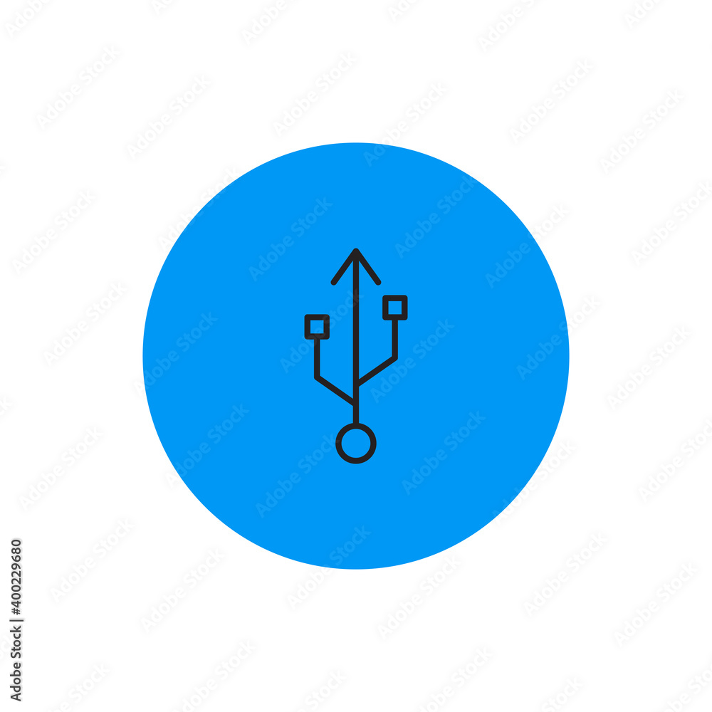 Isolated usb computers tecnology online blue logo- Vector Isolated usb computers tecnology online blue logo- Vector