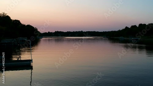 Ripples and Sunset Reflection on a Summer Lake