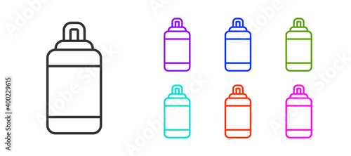 Black line Punching bag icon isolated on white background. Set icons colorful. Vector.