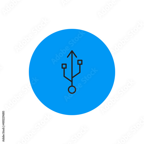 Isolated usb computers tecnology online blue logo- Vector