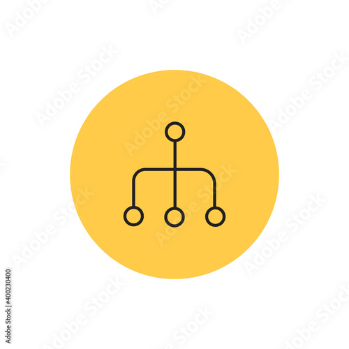 Isolated program computers tecnology online yellow logo- Vector