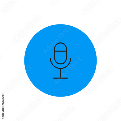 Isolated microphone computers tecnology online blue logo- Vector