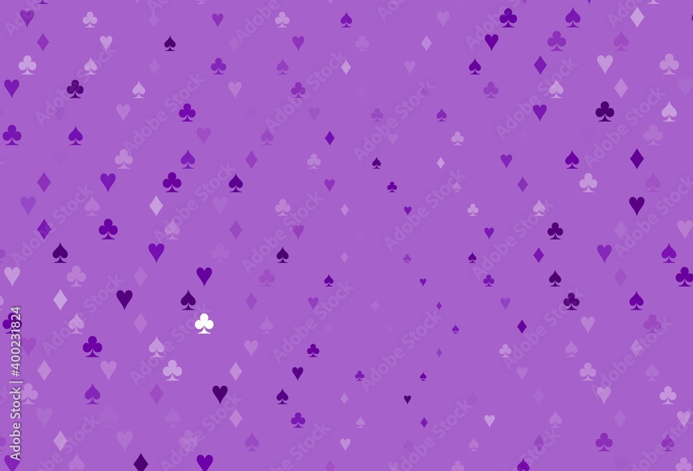 Light Purple vector template with poker symbols. Light Purple vector template with poker symbols.