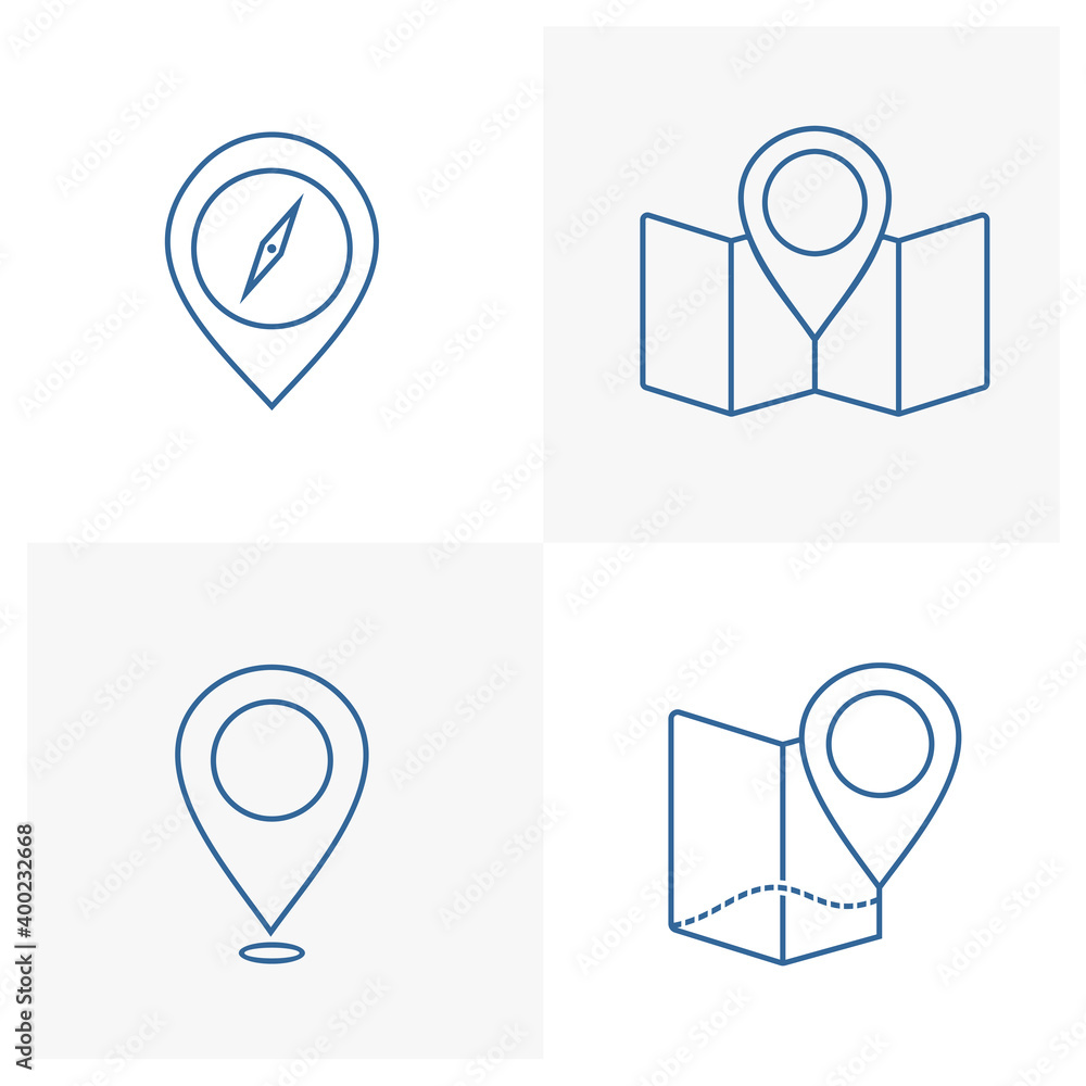 Set of Point maps logo design vector template, Outdoor logo design concept, Icon symbol Set of Point maps logo design vector template, Outdoor logo design concept, Icon symbol