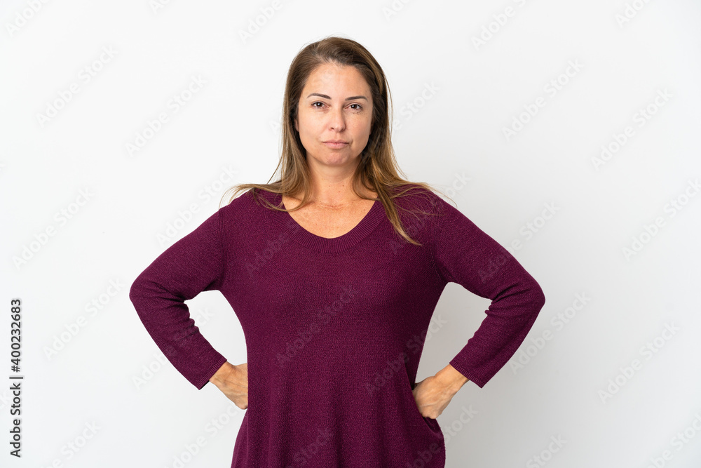 Middle age Brazilian woman isolated on white background angry Middle age Brazilian woman isolated on white background angry