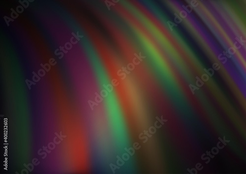 Dark Green, Red vector background with lamp shapes.