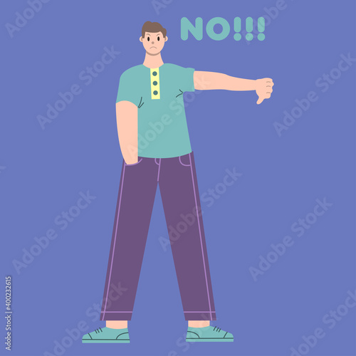 Принти на полотні Illustration vector graphic of man cartoon character with condescending pose in flat design