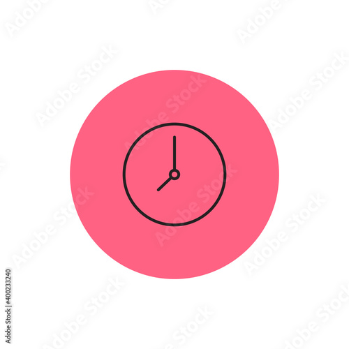 Isolated clock computers tecnology online red logo- Vector