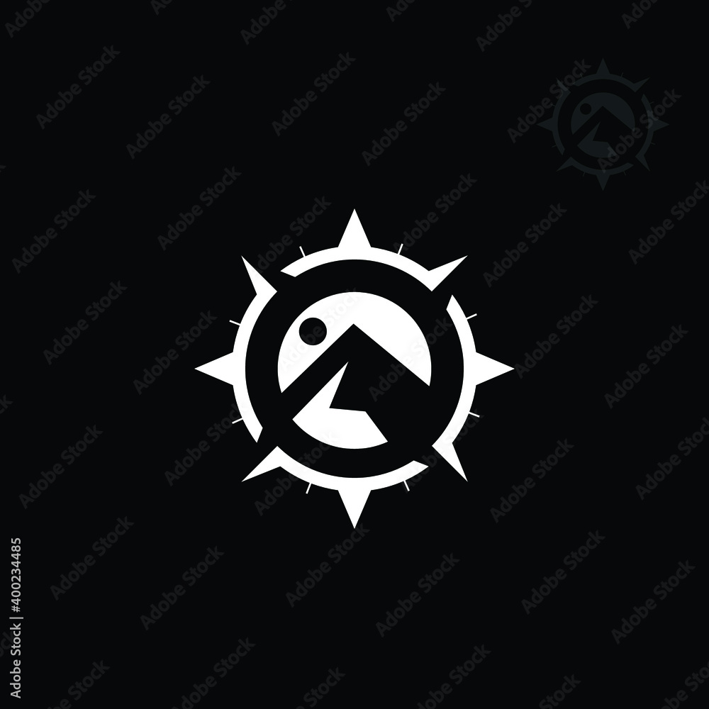Mountain Compass logo vector template Mountain Compass logo vector template