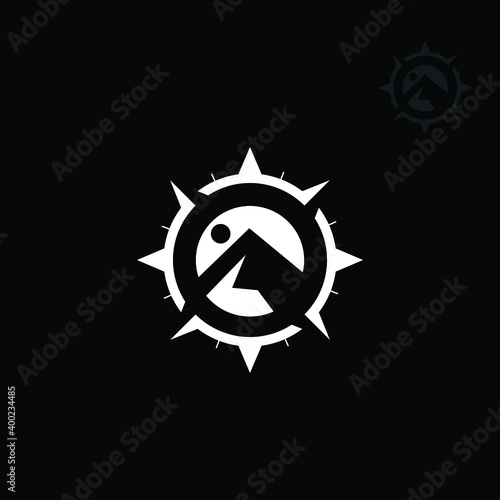 Mountain Compass logo vector template