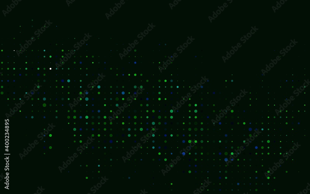 Dark Blue, Green vector texture with disks.
