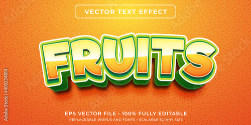Editable text effect in fresh fruits style