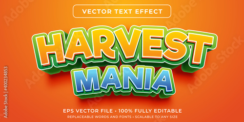 Editable text effect in harvesting game style