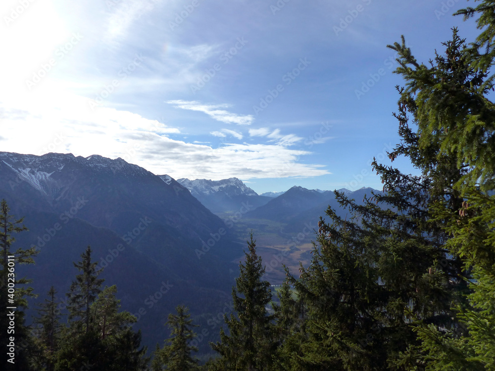 Fototapeta premium Mountain tour to Osterfeuerkopf mountain, Bavaria, Germany