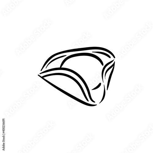 Robber pirate corsair hat element vector illustration