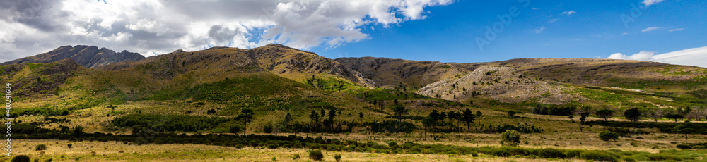 Panoramic view of the Sierra de la Ventana in the province of Buenos Aires, Argentina.