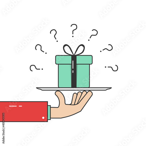hand holding gift box like secret santa
