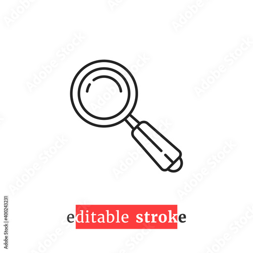 minimal editable stroke loupe icon