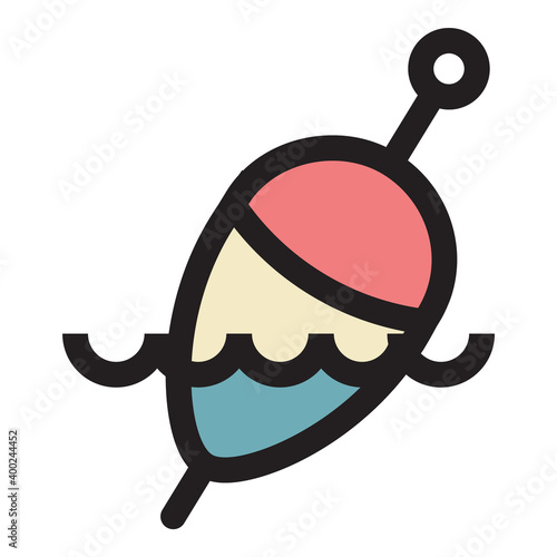 Hobby Fishing Float Water Flat Icon Isolated On White Background