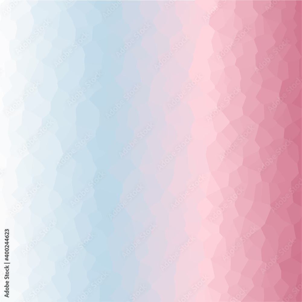 Blue and pink gradient background. Colorful background. Crystal pattern wallpaper. Polygon background. Vector picture.
