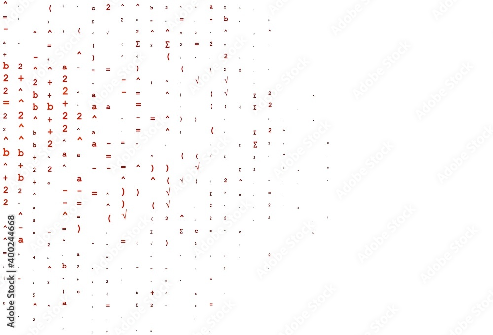 Light Red vector pattern with arithmetic signs. Light Red vector pattern with arithmetic signs.