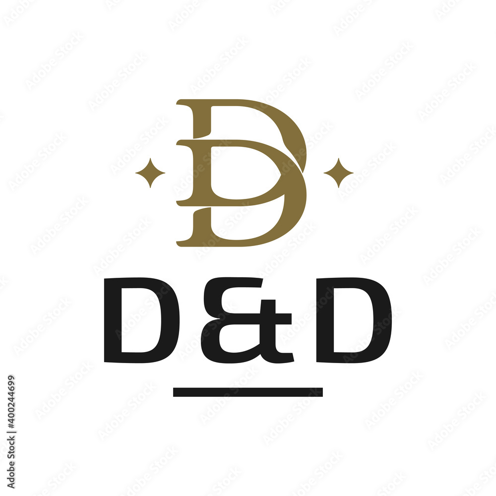 Initial logo design of letters D and D. Elegant and luxurious vector graphics for business and company. Initial logo design of letters D and D. Elegant and luxurious vector graphics for business and company.