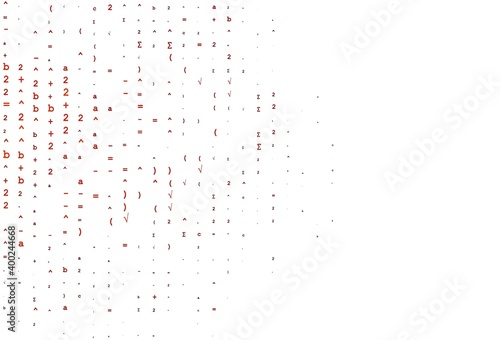 Light Red vector pattern with arithmetic signs.
