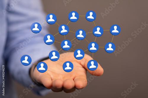 Wallpaper Mural digital Business people silhouettes network team Torontodigital.ca