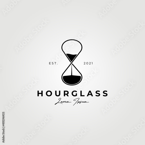 hourglass logo vector illustration design, simple logo for branding, company, store , business