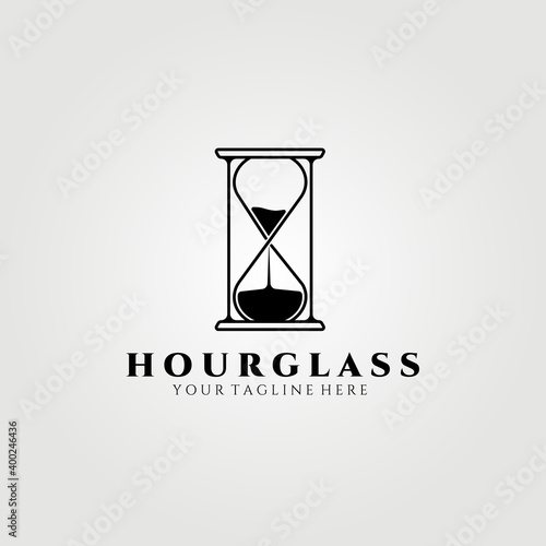 hourglass logo vector illustration design, simple logo for branding, company, store , business