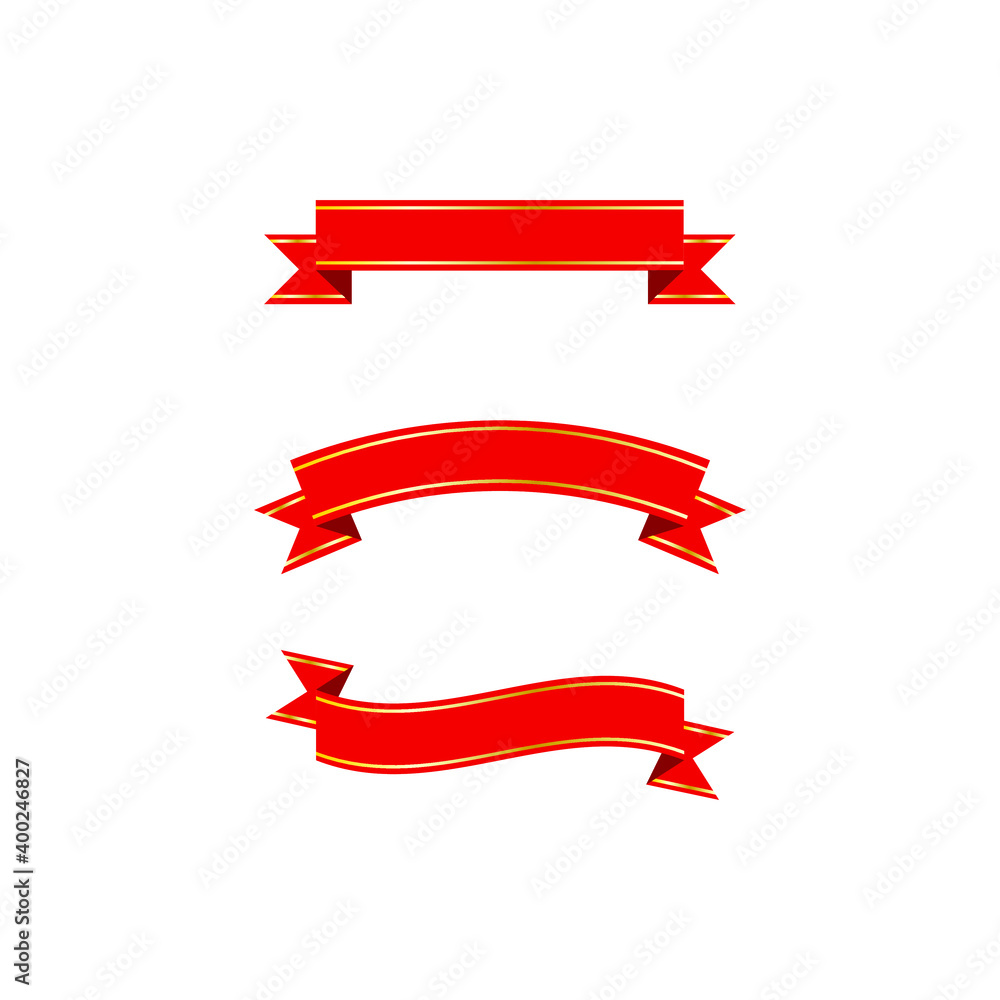 a set of red ribbon element vector illustrations a set of red ribbon element vector illustrations