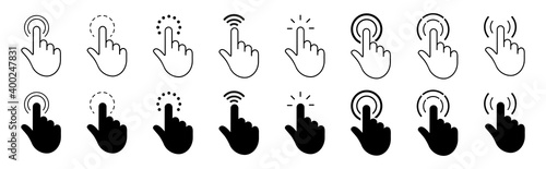  Hand cursor pointer  icon. Stock vector illustration on white background.