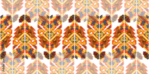 Drapery curves pagan tripe seamless pattern. Indian old surface background. Vector ornament.