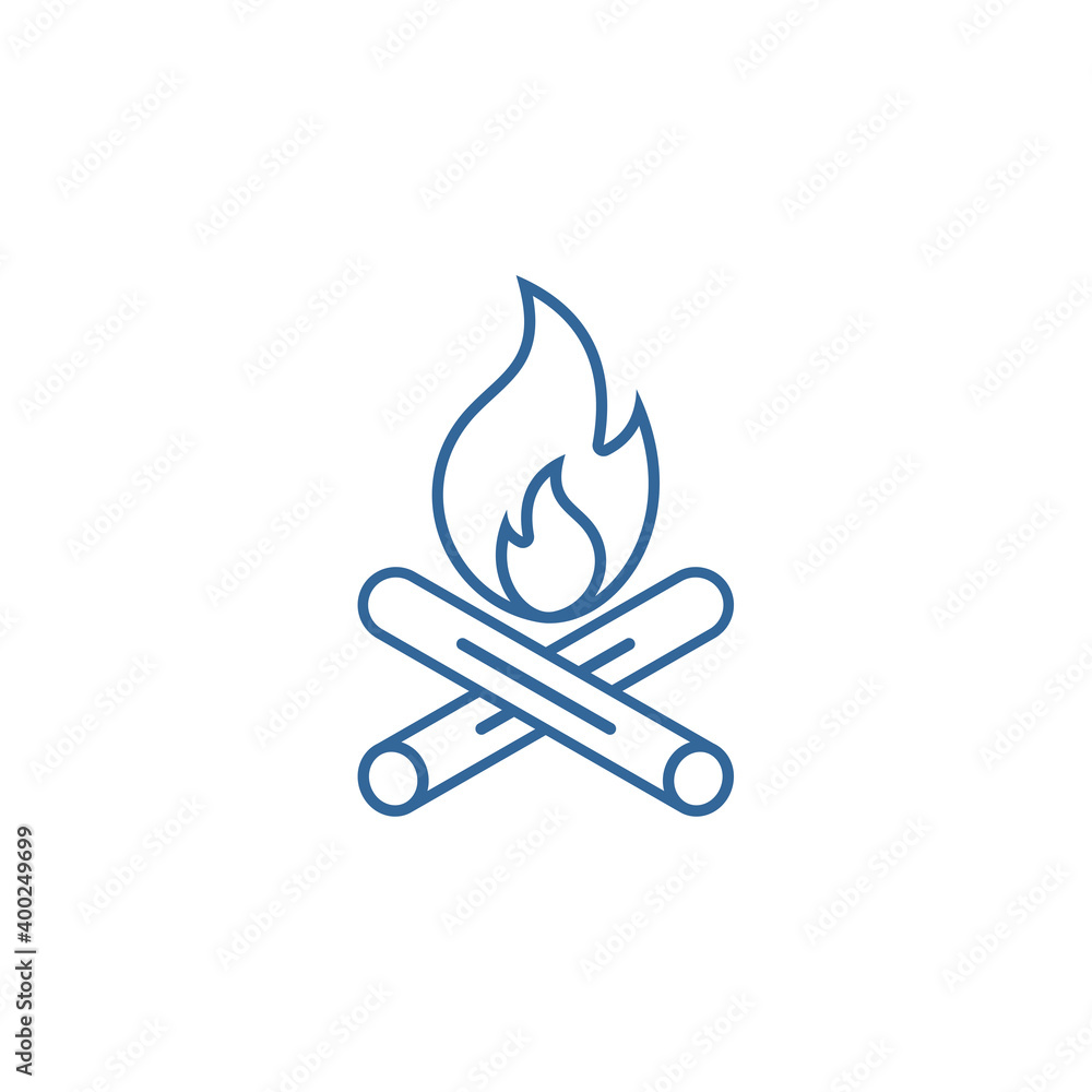 Bonfire logo design vector template, Outdoor logo design concept, Icon symbol Bonfire logo design vector template, Outdoor logo design concept, Icon symbol