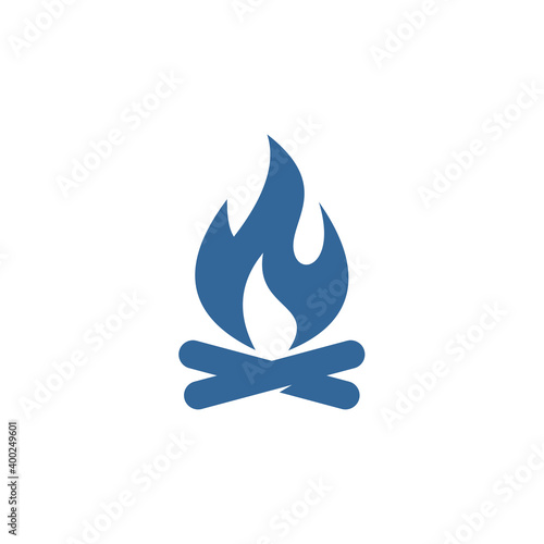 Bonfire logo design vector template, Outdoor logo design concept, Icon symbol