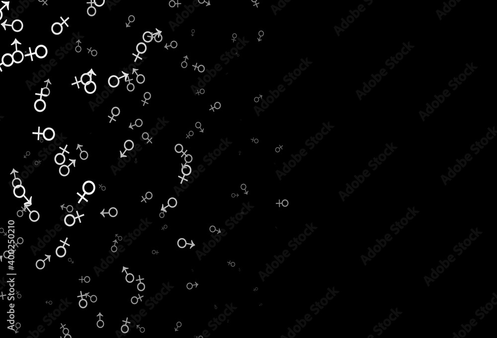 Dark silver, gray vector template with man, woman symbols. Dark silver, gray vector template with man, woman symbols.