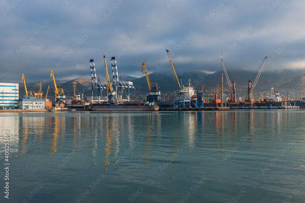 Novorossiysk Commercial Sea Port in Novorossiysk Bay