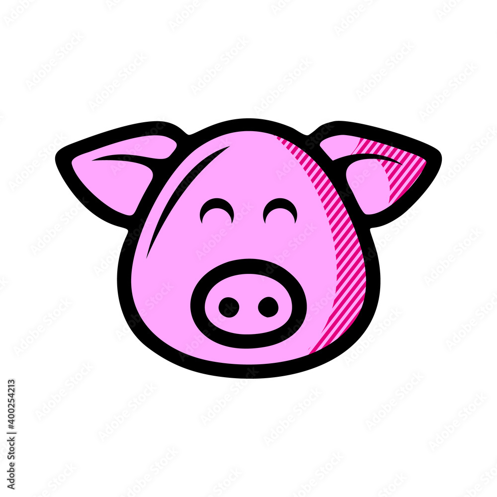 vector of pig head. pig icon vector. pig icon black on white background. vector of pig head. pig icon vector. pig icon black on white background.