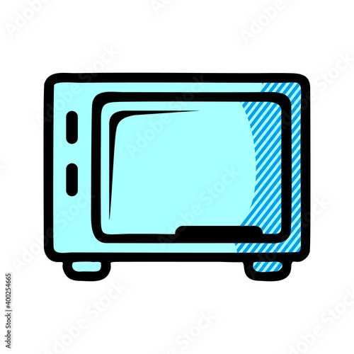 Microwave line icon. linear style sign for mobile concept and web design.